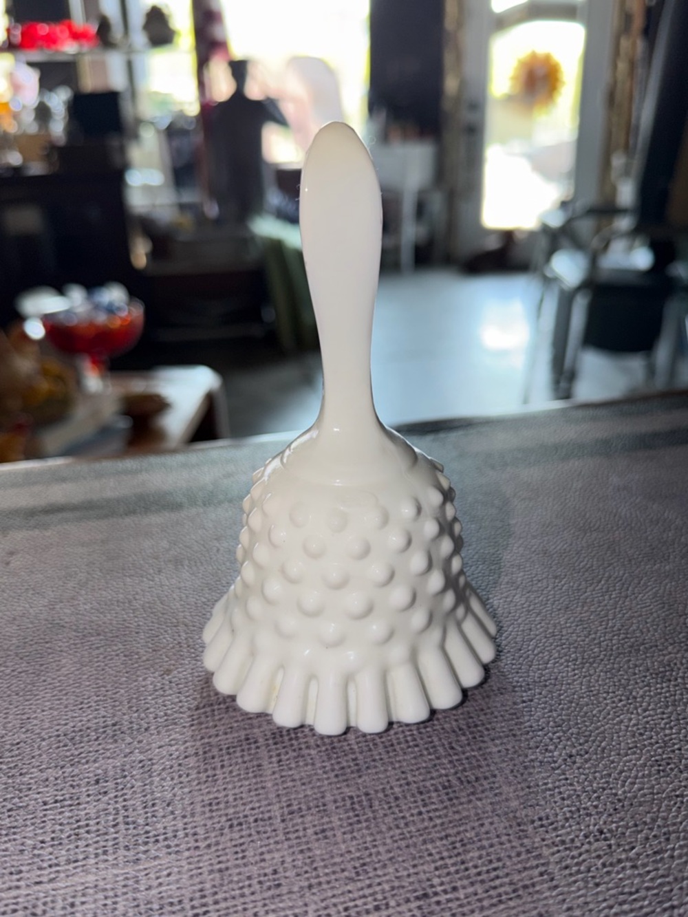 Fenton White Hobnail Milk Glass Bell